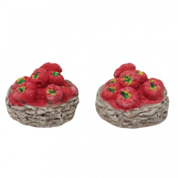2 Cesti con Pomodori in Miniature per Presepe - 52501C