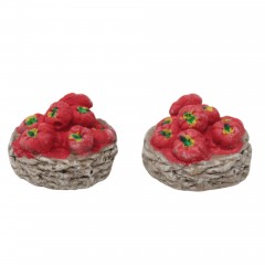 2 Cesti con Pomodori in Miniature per Presepe - 52501C