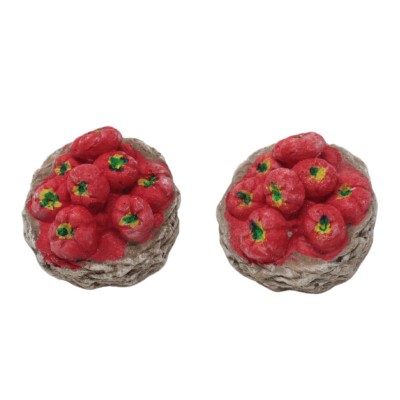 2 Cesti con Pomodori in Miniature per Presepe - 52501C