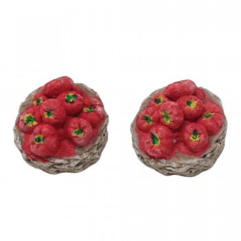 2 Cesti con Pomodori in Miniature per Presepe - 52501C
