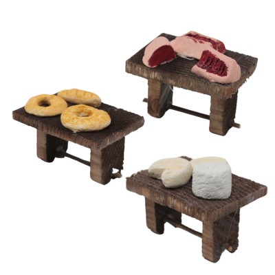 Set 3 Miniature per Presepe Tavoli con Cibo - 52502