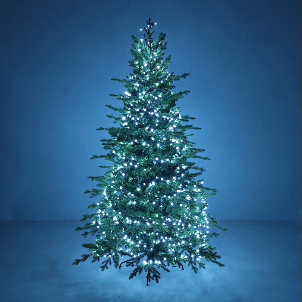 Albero di Natale Bristol 210 cm con 1000 Luci Led Bianco Freddo