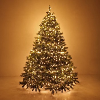 Albero di Natale Monte Rosa 210 cm con luci Bianco Caldo