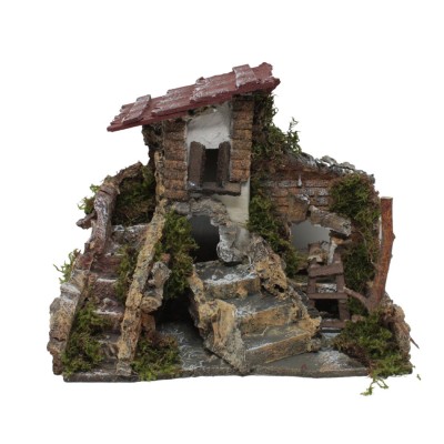 Borgo rustico con Casolare per Presepe 24x20 cm