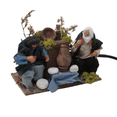 Pastori per Presepe in Movimento 14 x 9 cm Bevitori di Vino 79185