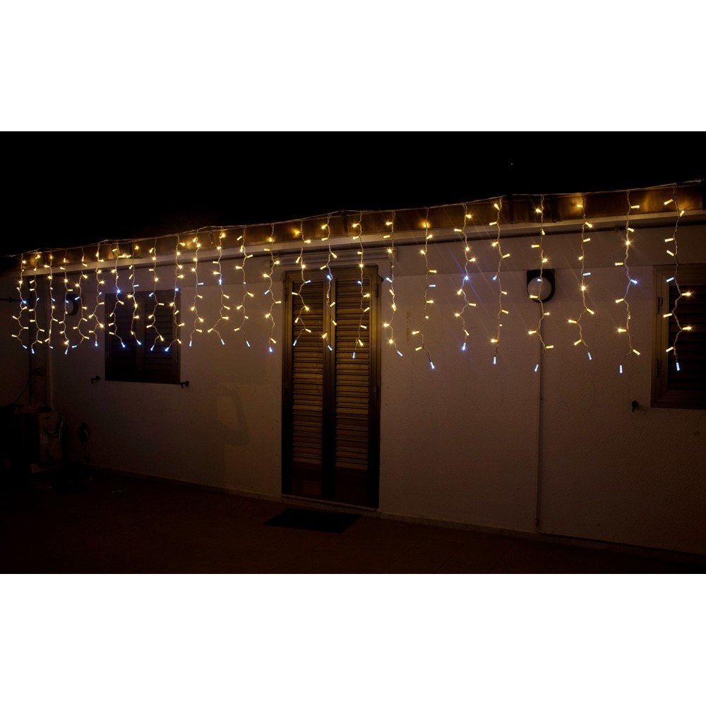 Luci natalizie per interni e esterni Bianco caldo luminose con 8 modalità luce/timer Memoria ANSIO 220 LED Bianco Freddo e blu Tenda luminosa 7,5 m lunghezza-Cavo Bianco. trasformatore incluso Luci natalizie per interni e esterni Bianco caldo luminose con 8 modalità luce/timer Memoria ANSIO 220 LED Bianco Freddo e blu Tenda luminosa 7,5 m lunghezza-Cavo Bianco. trasformatore incluso