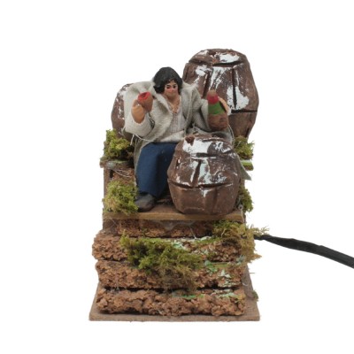 Pastore per Presepe in Movimento 14 cm x 9 cm Il Bevitore di Vino 79033