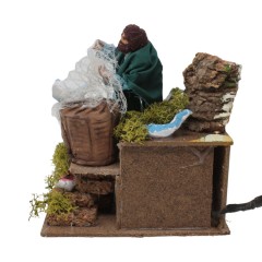 Pastore per Presepe in Movimento 14x9 cm Pescatore con Rete 79042