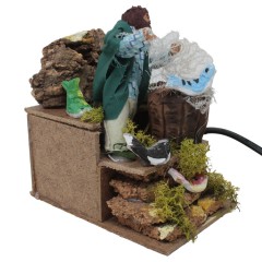 Pastore per Presepe in Movimento 14x9 cm Pescatore con Rete 79042