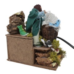 Pastore per Presepe in Movimento 14x9 cm Pescatore con Rete 79042