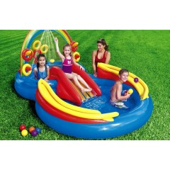 Gioco Gonfiabile da Giardino per Bambini Play Center con Scivolo INTEX 57453