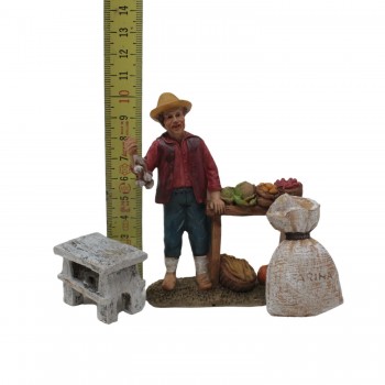 Set 3 Miniature per Presepe in Resina Incudine, Sacco Farina e Tavolo 48214