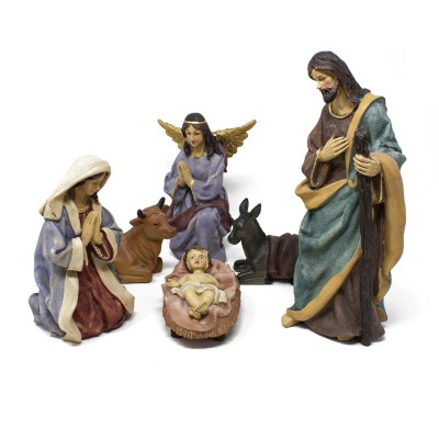 Natività in Resina Completa da 25 cm Set 9 pezzi 51217