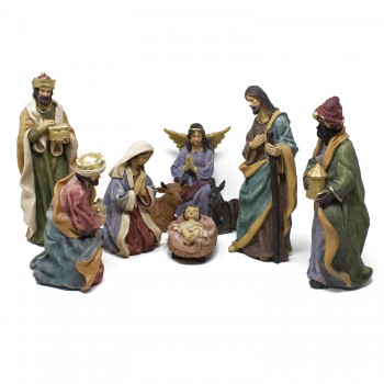 Natività in Resina Completa da 25 cm Set 9 pezzi 51217