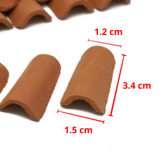 Tegole in terracotta per presepe 3,4 cm Coppi 24 pz - 6517