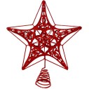 Puntale Stella in Metallo Rosso 30 cm 45704