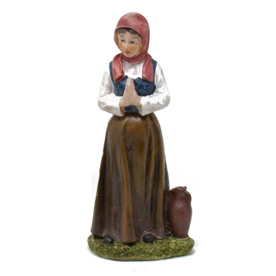 Personaggio in Resina per Presepe "Donna che Prega" 15 cm 79166B