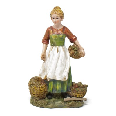 Statuina per Presepe da 15 cm Donna con Cesti