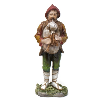 Personaggio in Resina per Presepe "Suonatore di Cornamusa" 15 cm 79166M