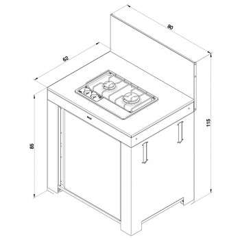 Modulo Acciaio Inox e Nero per Plancha Master