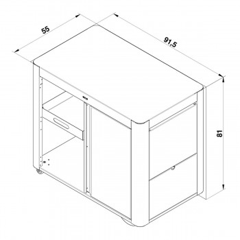CARRELLO ACHILLE INOX CON ANTE PER PLANCHA