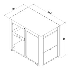 CARRELLO ACHILLE GRIGIO SCURO CON PORTA PER PLANCHA