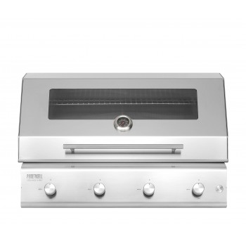 Barbecue a Gas 4 Fuochi Fry Top 750 con Carrello