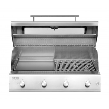 Barbecue a Gas 4 Fuochi Fry Top 750 con Carrello
