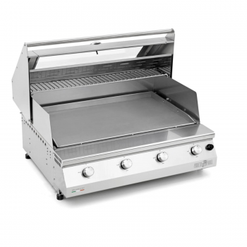 Barbecue a Gas 4 Fuochi Fry Top 750 con Carrello
