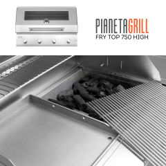 Barbecue a Gas 4 Fuochi Fry Top 750 con Carrello