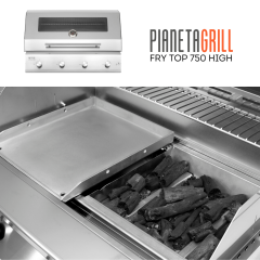 Barbecue a Gas 4 Fuochi Fry Top 750 con Carrello