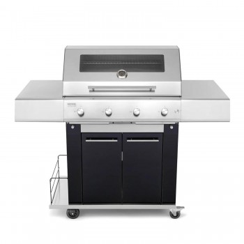 Barbecue a Gas 4 Fuochi Fry Top 750 con Carrello