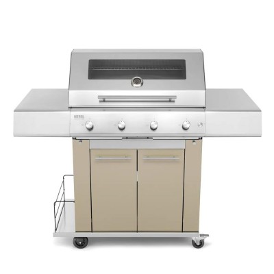 Barbecue a Gas 4 Fuochi Fry Top 750 con Carrello