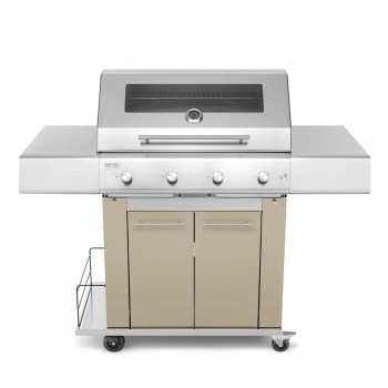 Barbecue a Gas 4 Fuochi Fry Top 750 con Carrello