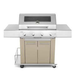 Barbecue a Gas 4 Fuochi Fry Top 750 con Carrello