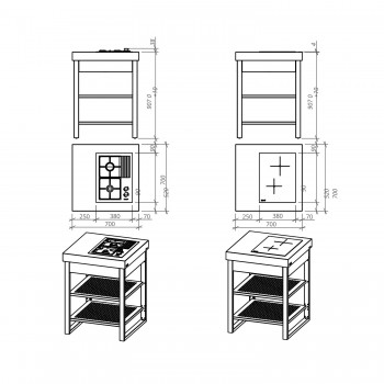 Modulo Lares Cottura a Gas 700