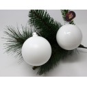 Set da 12 Sfere Natalizie di Vetro da 8 cm Bianco Metallizzato e Bianco Lucido 47589