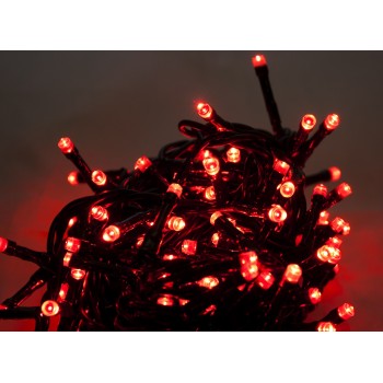 Catena Luminosa 180 LED Rosso Interno/Esterno con 8 Giochi di Luce - 48763