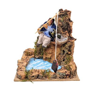 Il Pescatore 17x17 cm Pastore per Presepe in Movimento