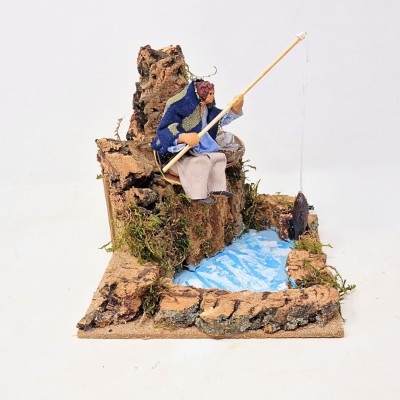 Il Pescatore 17x17 cm Pastore per Presepe in Movimento