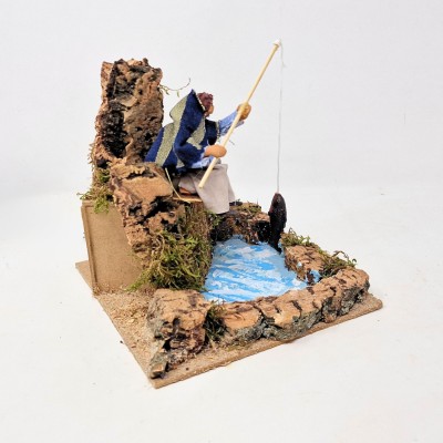 Il Pescatore 17x17 cm Pastore per Presepe in Movimento