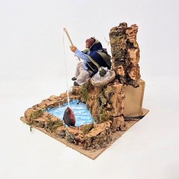 Il Pescatore 17x17 cm Pastore per Presepe in Movimento