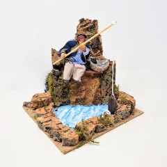 Il Pescatore 17x17 cm Pastore per Presepe in Movimento