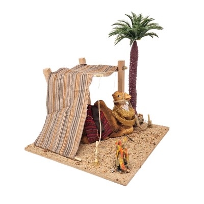 Cammello Seduto con Tenda 17x17 cm