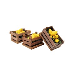 Set 3 Cassette di Limoni Miniature per Presepe