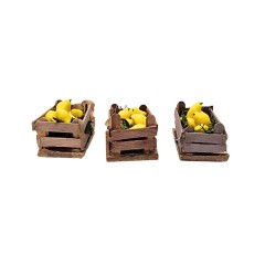 Set 3 Cassette di Limoni Miniature per Presepe