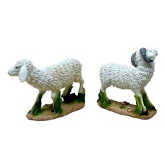 Set 2 Pecore in Resina 19 cm e 15,5 cm 10404