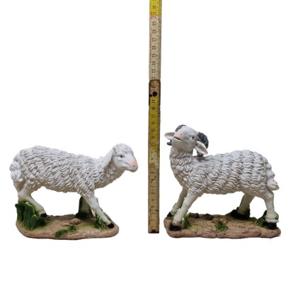Set 2 Pecore in Resina 19 cm e 15,5 cm 10404