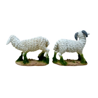 Set 2 Pecore in Resina 19 cm e 15,5 cm 10404