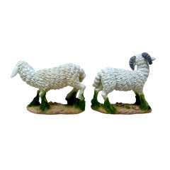 Set 2 Pecore in Resina 19 cm e 15,5 cm 10404